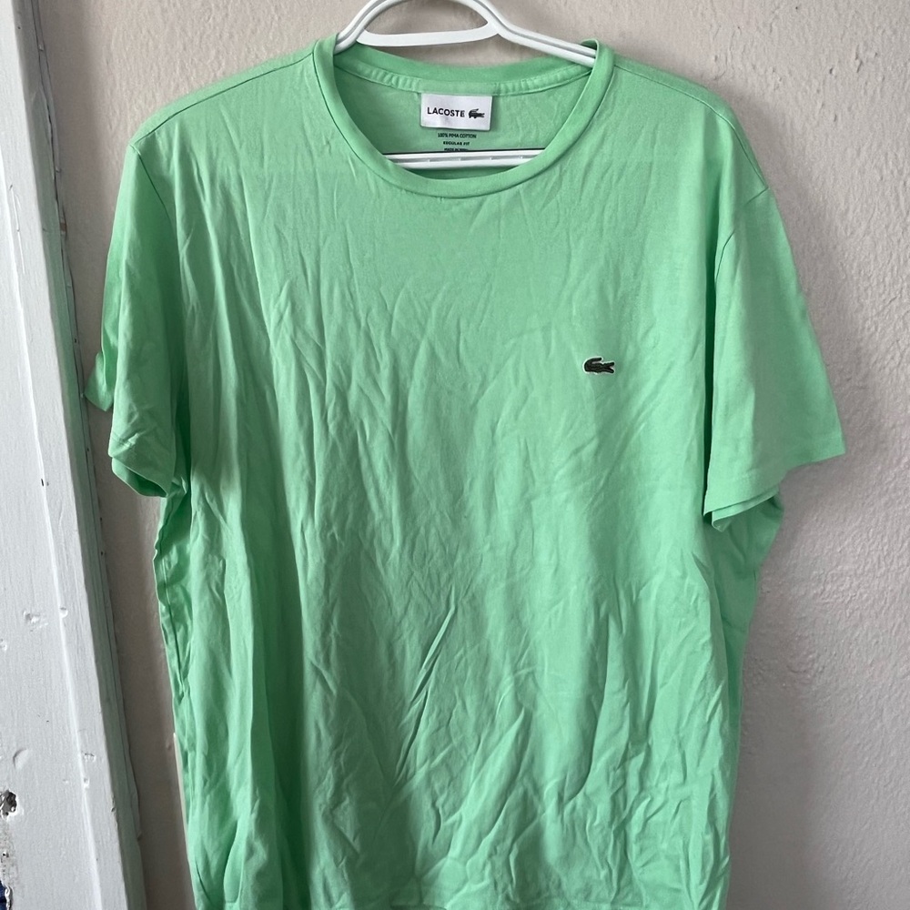 Lacoste Men's Light Mint Green Short Sleeve Logo Tee